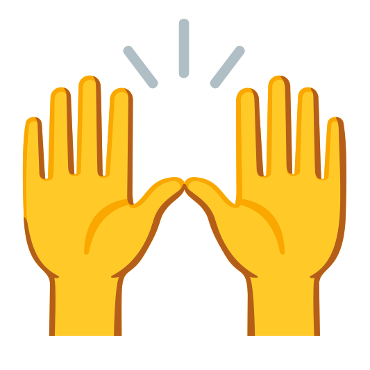 The raising hands emoji.