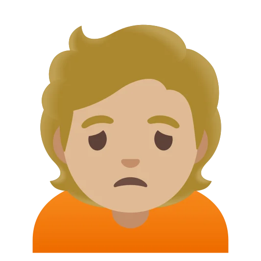 The person frowning: medium-light skin tone emoji.