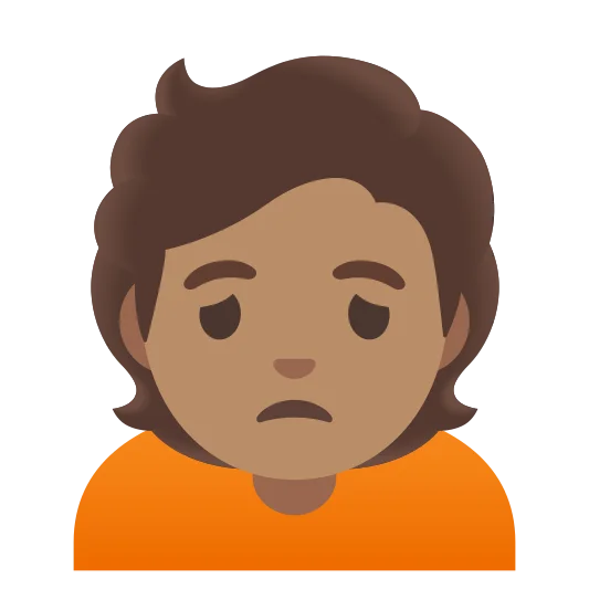 The person frowning: medium skin tone emoji.