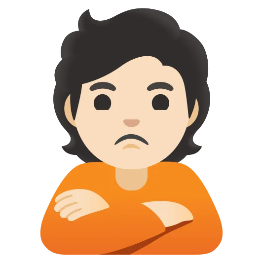 The person pouting: light skin tone emoji.