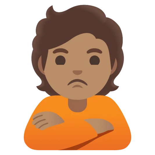 The person pouting: medium skin tone emoji.