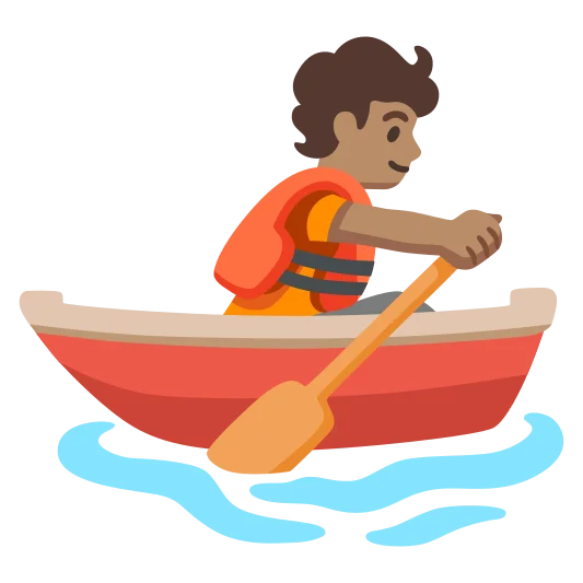 The person rowing boat: medium skin tone emoji.