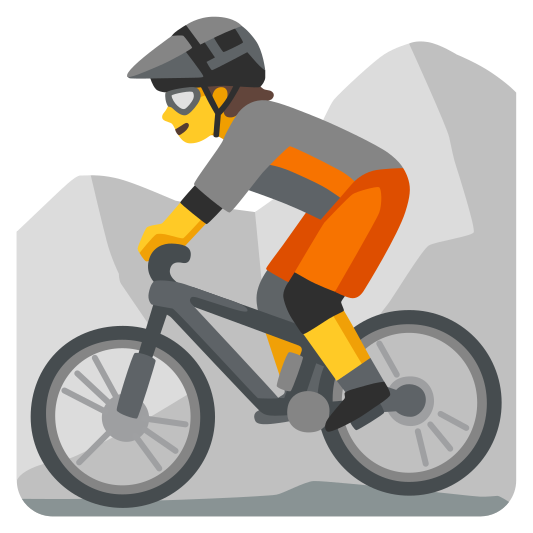 The person mountain biking emoji.