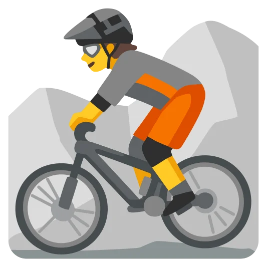 The person mountain biking emoji.