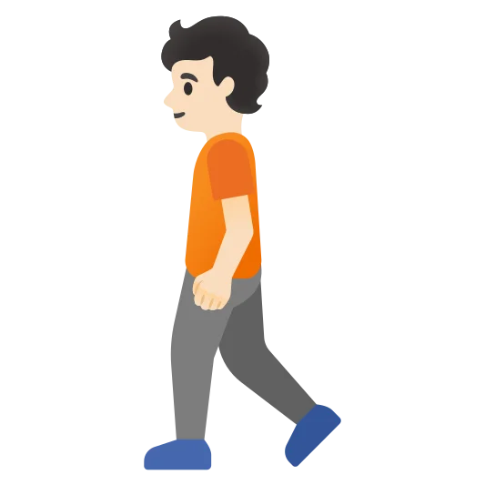 The person walking: light skin tone emoji.