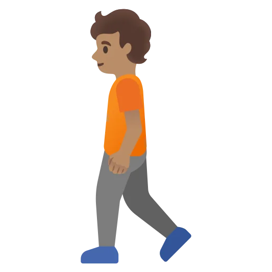 The person walking: medium skin tone emoji.