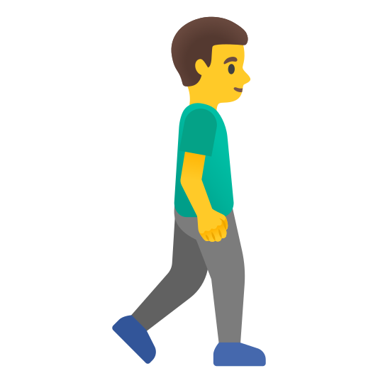 The man walking facing right emoji.
