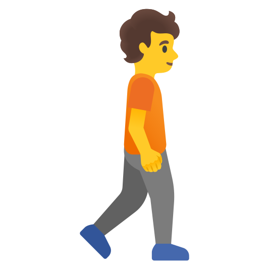 The person walking facing right emoji.