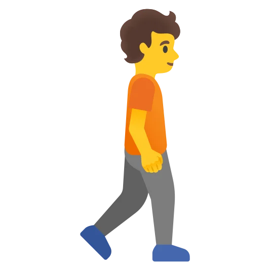 The person walking facing right emoji.