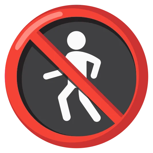 The no pedestrians emoji.