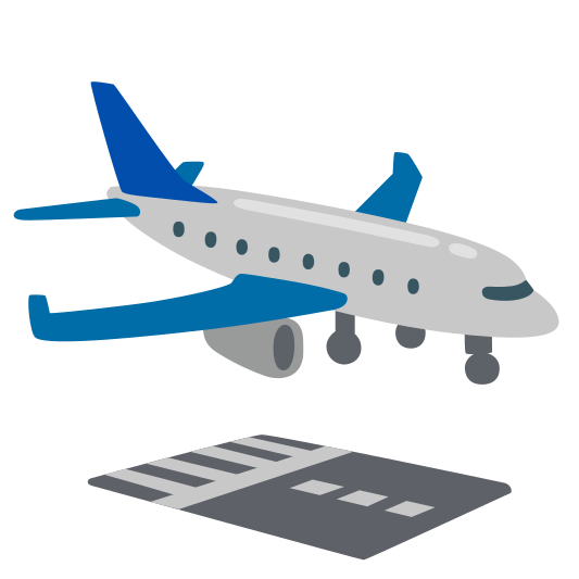The airplane arrival emoji.