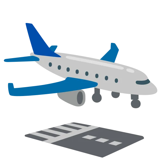 The airplane arrival emoji.