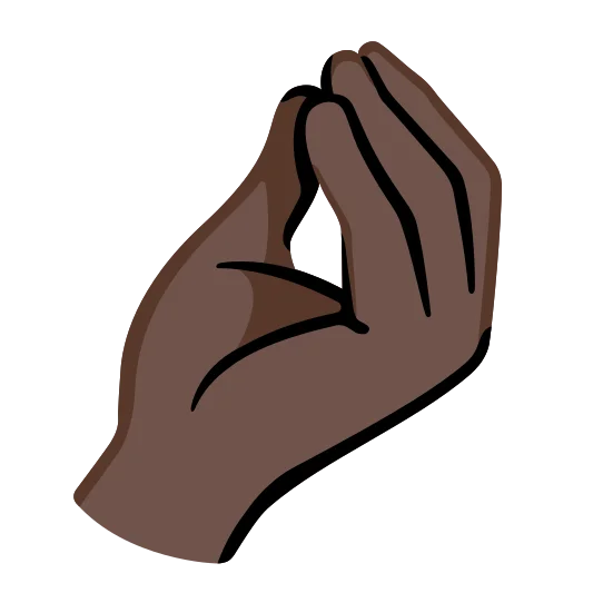 The pinched fingers: dark skin tone emoji.