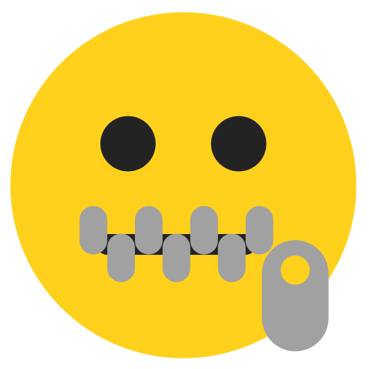 The zipper-mouth face emoji.