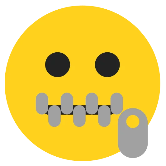 The zipper-mouth face emoji.
