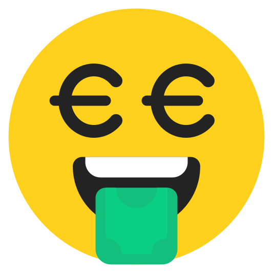 The money-mouth face emoji.