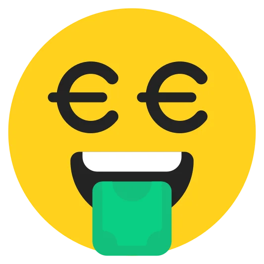 The money-mouth face emoji.