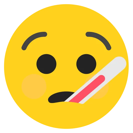The face with thermometer emoji.