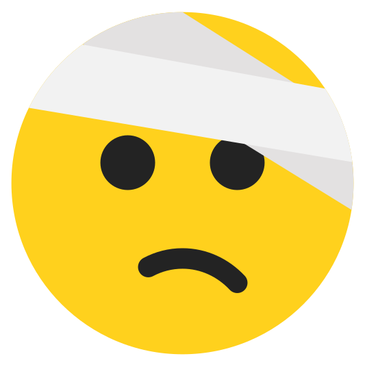 The face with head-bandage emoji.
