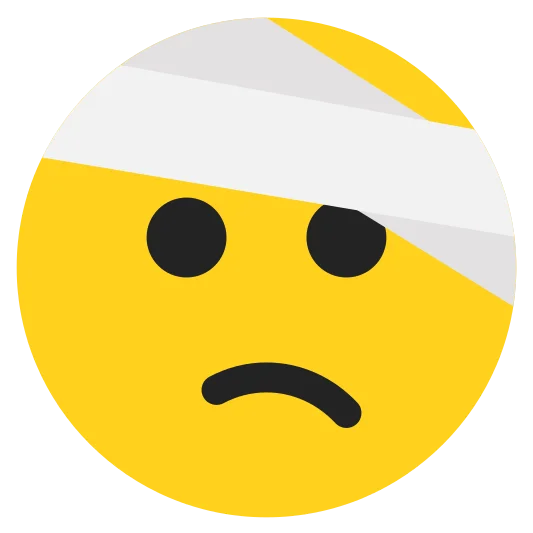 The face with head-bandage emoji.