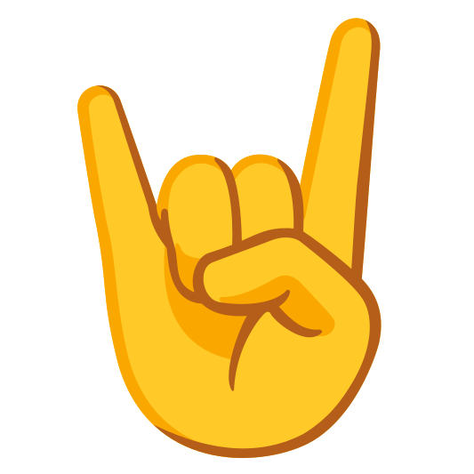 The sign of the horns emoji.