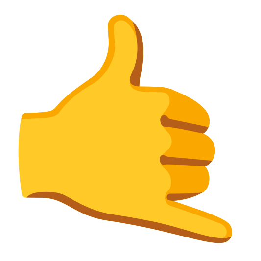The call me hand emoji.