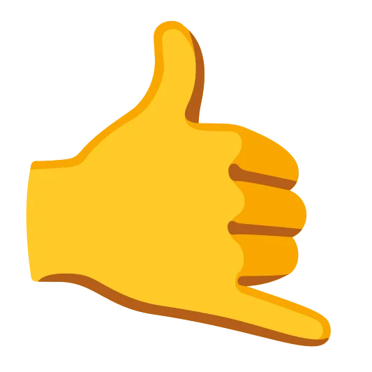 The call me hand emoji.