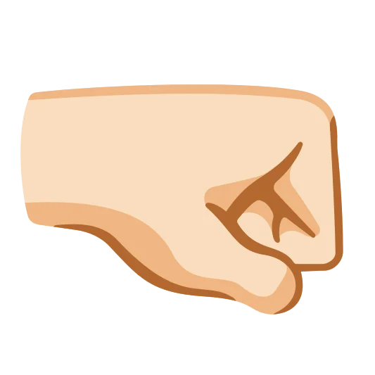The right-facing fist: light skin tone emoji.