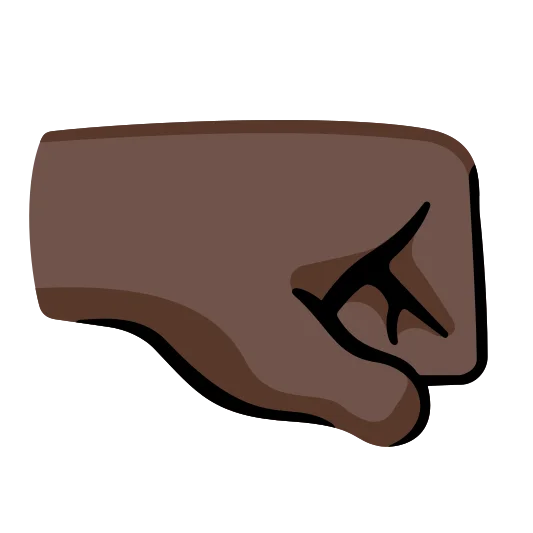 The right-facing fist: dark skin tone emoji.