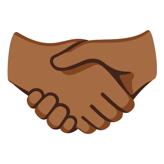 The handshake: medium-dark skin tone emoji.