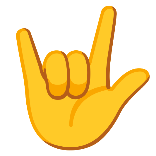 The love-you gesture emoji.