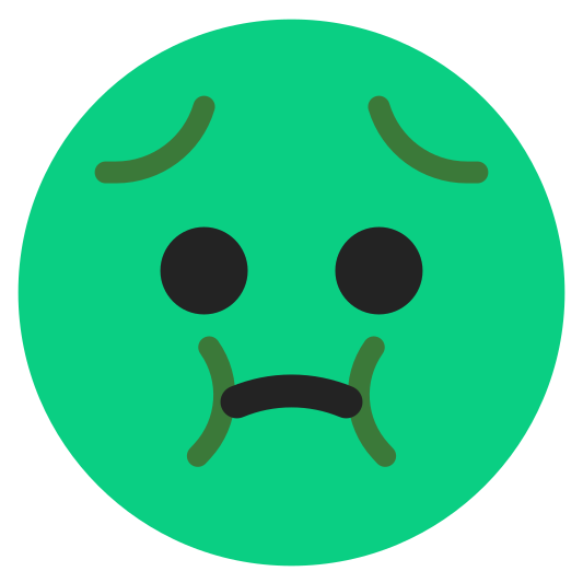 The nauseated face emoji.