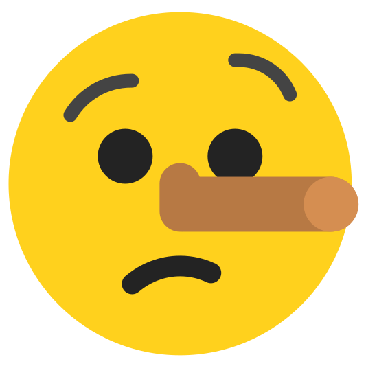 The lying face emoji.