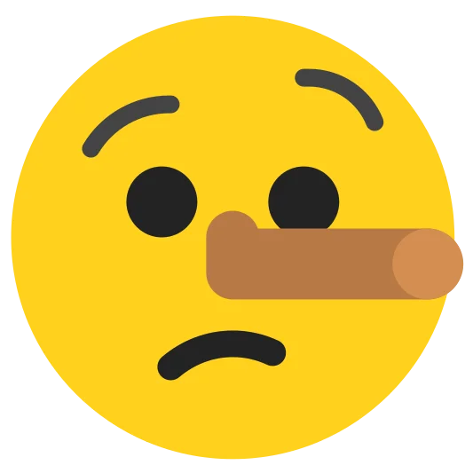 The lying face emoji.