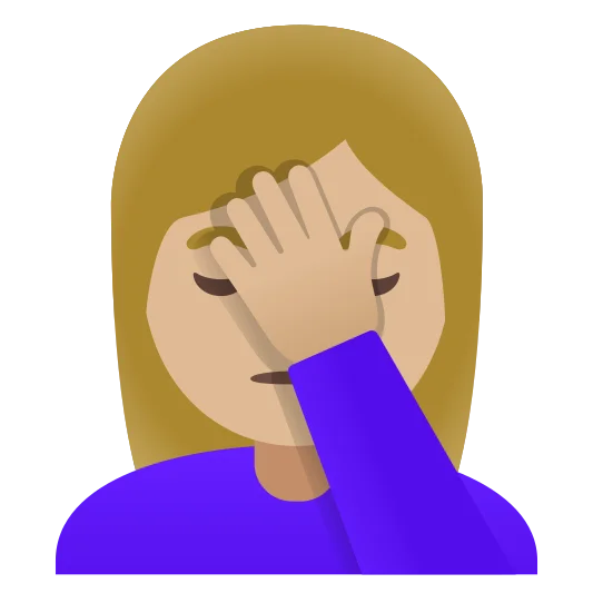 The woman facepalming: medium-light skin tone emoji.