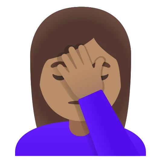 The woman facepalming: medium skin tone emoji.