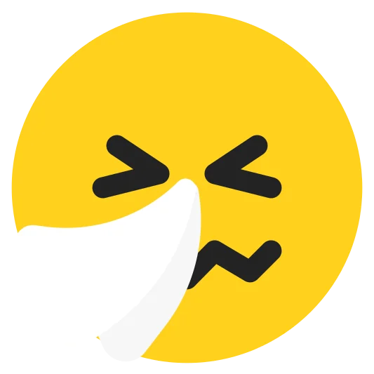 The sneezing face emoji.