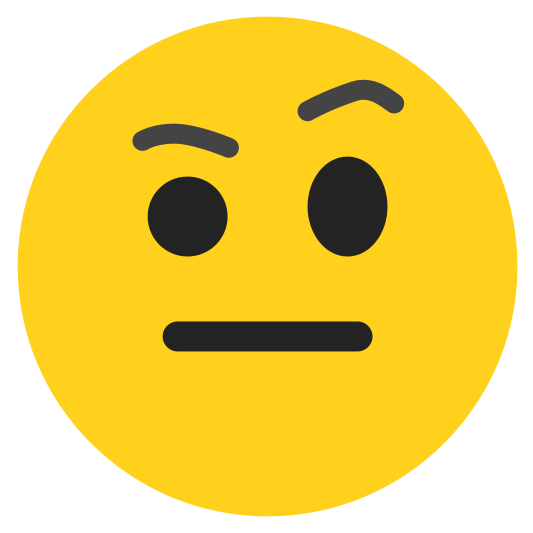 The face with raised eyebrow emoji.