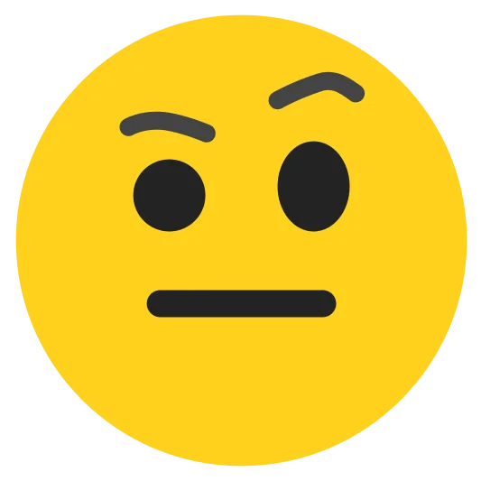 The face with raised eyebrow emoji.