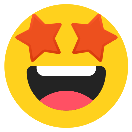 The star-struck emoji.