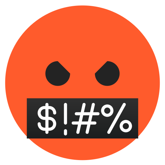 The face with symbols on mouth emoji.