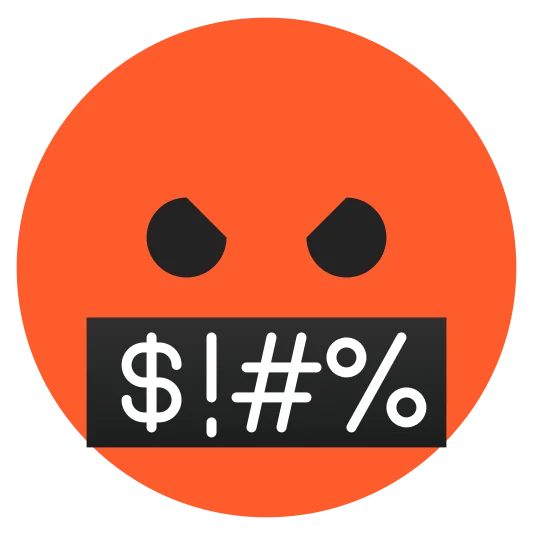 The face with symbols on mouth emoji.