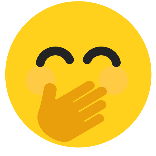 The face with hand over mouth emoji.