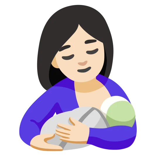 The breast-feeding: light skin tone emoji.