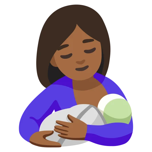 The breast-feeding: medium-dark skin tone emoji.