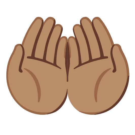 The palms up together: medium skin tone emoji.