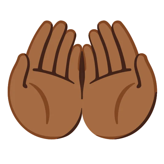 The palms up together: medium-dark skin tone emoji.