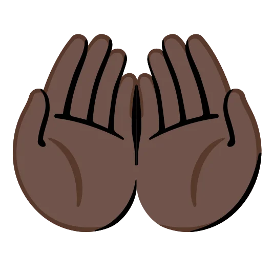 The palms up together: dark skin tone emoji.