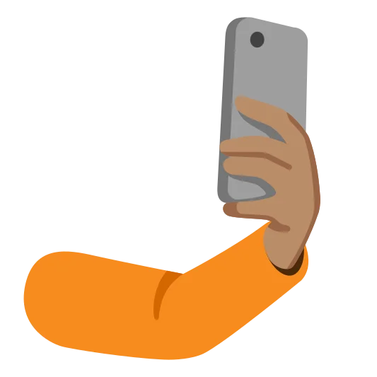 The selfie: medium skin tone emoji.