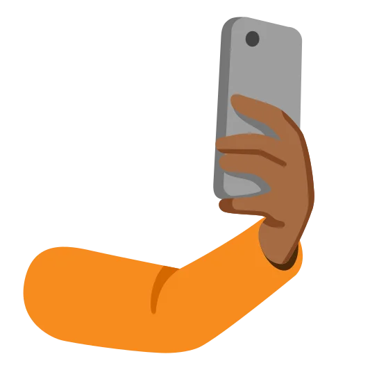The selfie: medium-dark skin tone emoji.